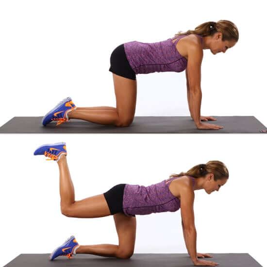 Kneeling Rear Leg Raise as a type of glute exercises